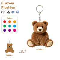Porte-clés en peluche ours en peluche personnalisé OEM ODM, mini ours en peluche doux, porte-clés mignon, pendentif de sac, cadeau promotionnel avec logo personnalisé