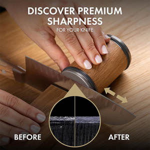 <span class=keywords><strong>Affilacoltelli</strong></span> Magnetico a Rullo, Kit <span class=keywords><strong>Professionale</strong></span> in Legno di Quercia, Strumento Magnetico Rotante per Affilare Coltelli - Product Image 2