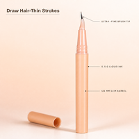 Stylo à sourcils liquide ultra-fin à marque privée, 5 teintes nude, avec pinceau souple, waterproof, longue tenue, effet tatouage