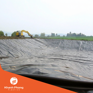 แผ่นฟิล์มบุ HDPE Geomembranes แผ่นพลาสติกกันน้ำสำหรับ100% ในบ่อน้ำวัสดุ HDPE บริสุทธิ์ทนทานต่อรังสี UV - Product Image 1