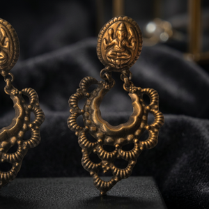 Boucles d'oreilles tribales en argent sterling 925, style ancien avec sertissage clos - Product Image 2