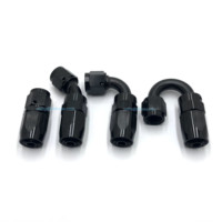 Pasokan Pabrik Aluminium AN4 AN6 AN8 AN10 AN12 AN16 Lurus 45 90 180 Derajat Selang Putar Ujung Pas Bahan Bakar Minyak Gas Selang Adaptor