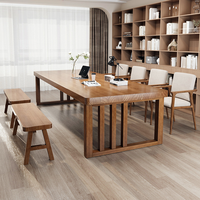 Bureau d'écriture de style américain très vendu, grand bureau en bois massif pour la maison, bureau d'étudiant avec une grande surface de travail pour le salon