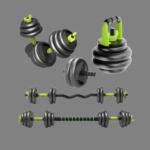 OEM वजन उठाने 30KG घुमावदार बार दौर सीमेंट समायोज्य Dumbbell सेट 15kg 20kg 30kg आदमी के लिए फिटनेस