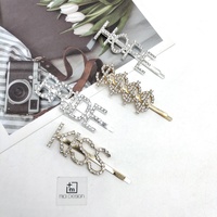 MIO strass lettre femmes fille épingles à cheveux mode femmes accessoire de cheveux or argent cristal mot pinces à cheveux