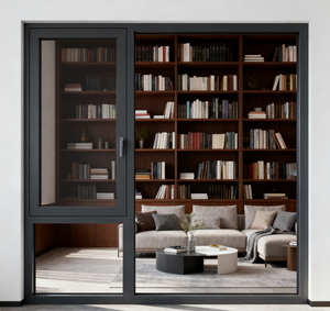 חלון אלומיניום כפול זיגוג עם תריסי זכוכית מחוסמת, בעל חוזק גבוה, עם הגנה מפני יתושים ועיצוב אטום לרעש. - Product Image 3