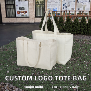 Sac fourre-tout en toile de coton réutilisable pour les courses, avec impression de logo personnalisé, pour la vente au détail et les cadeaux d'entreprise - Product Image 2