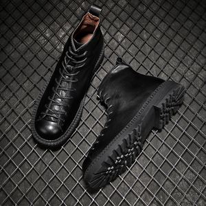 Bottes en cuir de vachette 2026 pour hommes – Cuir véritable, antidérapantes, résistantes à l'usure, style rétro et décontracté, doublées polaire et chaudes, bottes de travail tendance - Product Image 4