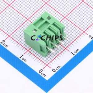 JL15EDGVC-25004G01 Plug-in Terminal Block Through hole,P=2.5mm Connector Board-to-Board / Socket - Closed 1x4P 2.5mm Green - Product Image 2