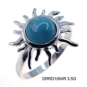 Anillo de Plata de Ley 925 con Larimar Natural al por Mayor de Fábrica China - Product Image 2