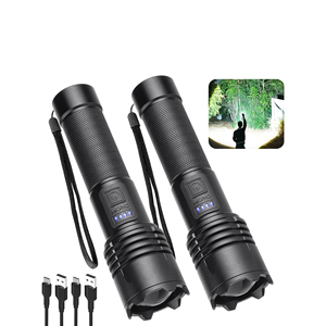 Lampe torche LED puissante à longue portée, rechargeable, portable, étanche, avec écran électronique en plastique - Product Image 1