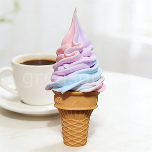 Modèle de macaron en mousse écologique de 15 cm à fond plat, multicolore, en plastique, pour présentation de glaces molles et de gaufres en magasin - Product Image 3