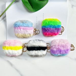 เคส AirPods ลายรุ้งขนปุยแบบขายส่ง TPU+ขนปุย น่ารักและกันกระแทก เคส AirPods ขนปุยไล่สี - Product Image 4
