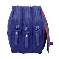 Vente en gros de trousses à crayons personnalisées avec logo, pour voyages et écoles, 3 fermetures éclair, grand design à trois compartiments, pour garçons