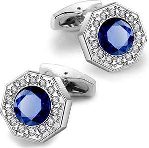 Khuy Măng Sét Pha Lê Màu Xanh Hải Quân Sáng Bóng Cho Nam Giới Khuy Măng Sét Thanh Lịch Cho Tiệc Cưới - Product Image 1