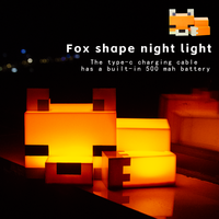 Lampe de nuit 3D en forme de renard, en ABS, décoration Minecraft, cadeau créatif d'anniversaire, lumière LED pour animaux de compagnie