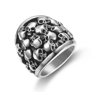 Aceworks Punk Gothic Style Geometric Rose Gold Plated Men's Trendy Stainless Steel <b>Statement</b> <b>Ring</b> | Durable Jewelry - Product Image 1