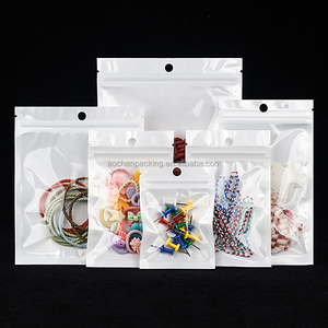 Custom <b>Zip</b> Lock White <b>Bag</b> Packaging for Earphones Jewelry (Earrings Necklaces Gemstones) - Product Image 1