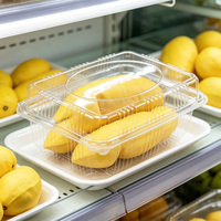 Barquette carrée transparente personnalisée en plastique PET de 1 mm d'épaisseur pour fruits (Durian, Baies, Raisins) – 1 lb, 1,5 lb, 2 lb – Vente directe usine