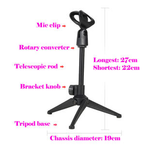 Soporte de Micrófono de Plástico para Escritorio, Soporte Telescópico para Teléfono Móvil con <span class=keywords><strong>Clip</strong></span> para Micrófono, para Selfies en Vivo, <span class=keywords><strong>Precio</strong></span> Económico al por Mayor - Product Image 1