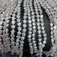 Perles d'eau douce naturelles blanches en forme d'étoile à cinq branches, brin lâche, qualité AAAA, 11 mm, pour la fabrication de bijoux, collier