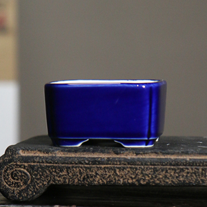 Pot à bonsaï en céramique carré blanc avec glaçure craquelée, style antique, petit pot de fleurs, design japonais et chinois - Product Image 3