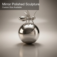 Sculpture d'art moderne en acier inoxydable grand format, motif abeille, pour jardin extérieur, sculpture métallique personnalisée pour la décoration de parcs de luxe