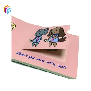 Factory Custom Kids Lift Flap Board Book Publishing Printing Interesting Children Cardboard Book