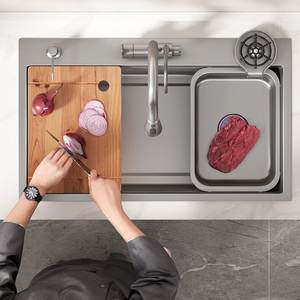 Fregadero de Cocina Empotrable de Fácil Instalación, Resistente a las Manchas y Duradero para Uso Doméstico y en Apartamentos - Product Image 1