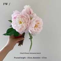 Buket Bunga Peony Sutra Buatan Berkualitas Tinggi, Gaya Alami untuk Ruang Tamu, Kamar Tidur, Meja Makan