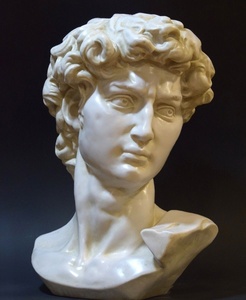 Busto de David en Mármol Blanco Natural, Escultura Italiana Moderna Tallada a Mano, Adorno para Galería de Bellas Artes, Iglesia de Luca, Sala de Estar - Product Image 1