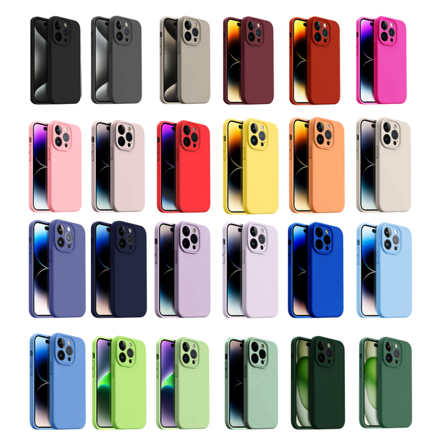 Factory Wholesale Silicone Phone case for IPhone13 14 15 Pro Max Case IPhone15 16 Pro Max iPhone Matte Soft Silicone Phone Case