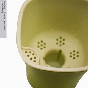 Pots intérieurs transparents, pot à fleurs automatique absorbant en plastique avec corde en coton, diamètre pour légumes verts, pots auto-arrosants - Product Image 5