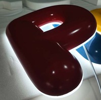 Fabricant Source Finition Peinture Cuite Lettres LED 3D Enseignes LED Personnalisées Lettres Lumineuses Sphériques