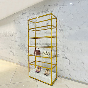 Expositor de Perfumes de Alta Gama, Estante Dorado, Estantes de Vidrio Acrílico, Expositor de Cosméticos, Vitrina para <span class=keywords><strong>Tienda</strong></span> de <span class=keywords><strong>Ropa</strong></span> - Product Image 3