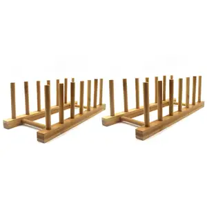 Organizador para pratos de cozinha, suporte de bambu para placa de madeira para pratos, organizador de armário de cozinha e armazenamento para cozinha