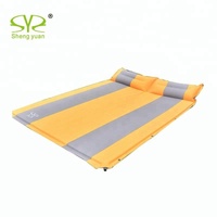 Matelas Gonflable Double pour Camping, Auto-gonflant, Léger, Portable, en Taffetas de Polyester, avec Sac de Transport, pour Extérieur et Chambre