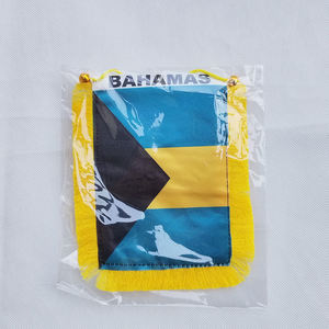 Bandera de Coche Portátil de Poliéster Satinado de 4''x6'' con Ventosa, Impresa por Ambos Lados, Bandera de las Islas Bahamas - Product Image 3