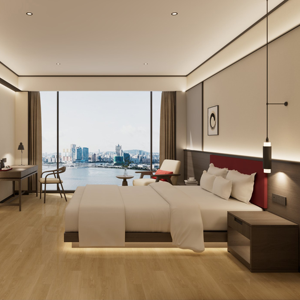 Chất lượng cao hiện đại Bộ đồ nội thất phòng ngủ 5 sao phong cách đương đại bền MDF vật liệu cho khách sạn và căn hộ - Product Image 4