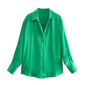 Donne all'ingrosso 2023 <span class=keywords><strong>Chic</strong></span> nuovo Design camicia <span class=keywords><strong>Casual</strong></span> manica lunga solido 7 colori elegante camicetta camicie da <span class=keywords><strong>donna</strong></span> top - Product Image 4
