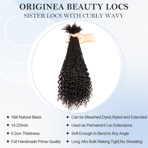 <span class=keywords><strong>Extensions</strong></span> Originea <span class=keywords><strong>Micro</strong></span> Sisterlocks 0.2cm en Cheveux Humains avec Pointes Ondulées et Bouclées Dreadlocks Faites à la Main Locs Souples Pré-Entrelacées - Product Image 2