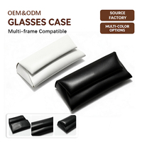 Étui à lunettes de soleil rectangulaire pliable à enfiler, en cuir personnalisé, multicolore, style portefeuille, résistant à l'usure et durable