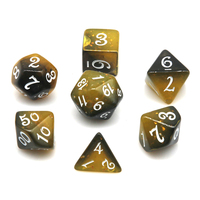 Ensemble de dés polyédriques en résine multicolores transparents personnalisés pour DND RPG, accessoires pour jeux de dés