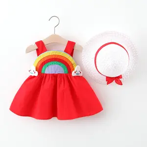 2022 специальные платья для маленьких девочек платья без рукавов с открытой спиной Простой дизайн платья из органического льна Бесплатная доставка DHL Бесплатная шляпа