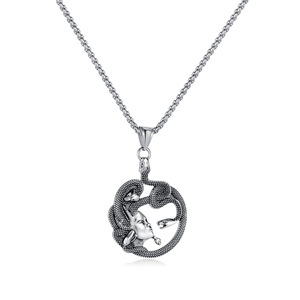 Medusa Gorgon cabeza de serpiente colgante griego con 18K chapado en oro de acero inoxidable joyería collares para Mujeres Hombres marca al por mayor - Product Image 6