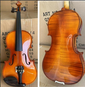 <span class=keywords><strong>Violon</strong></span> Sinomusik artisanal, couleur rouge brun brillant, <span class=keywords><strong>4</strong></span>/<span class=keywords><strong>4</strong></span>, entièrement en bois massif, finition laquée, ébène, avec étui et archet - Product Image 1