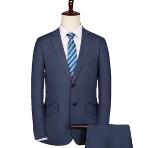 Hot Fashion Slim suit classic elegant suit Blue single top coat ball wedding formal men's clothing business suits