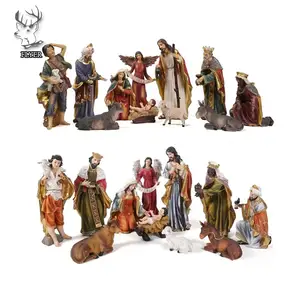 Factory Christmas Resin Crafts Figure Life Size Holy Family Nativity Set Handmade Luxury Resin Christmas Nativity Set