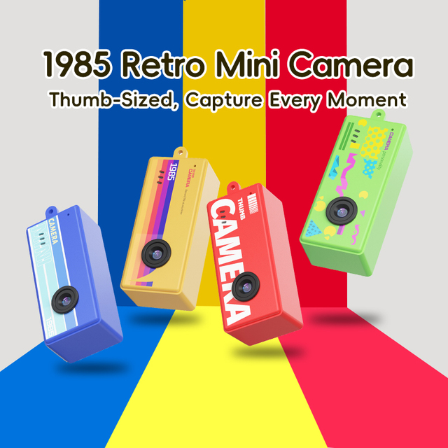 Retro Thumb Keychain Camera 0.96 Inch Screen Mini Action Cameras Very Small Camcorder Audio Video Recorder Support TF Card