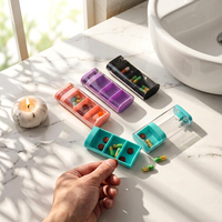 Mallette de rangement pour tablette portable et écologique avec 3 compartiments pilulier en plastique et boîte porte-pilules pour voyage